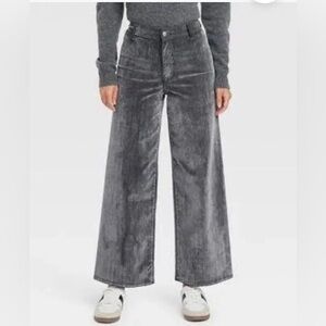 NWT Women’s Universal Thread High-Rise Sailor Wide Leg Pants Velvet Blk/Gry 14R